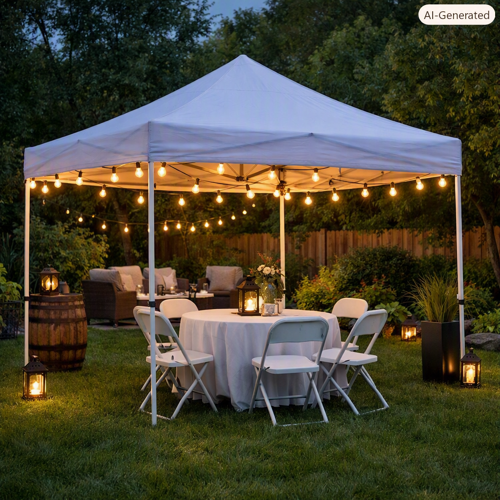 ⛺✨ 10×10 Event Tent with Party Lights-Weddings, Reunions, & Backyard Events ⛺✨ 10×10 Event Tent with Party Lights-Weddings, Reunions, & Backyard Events
