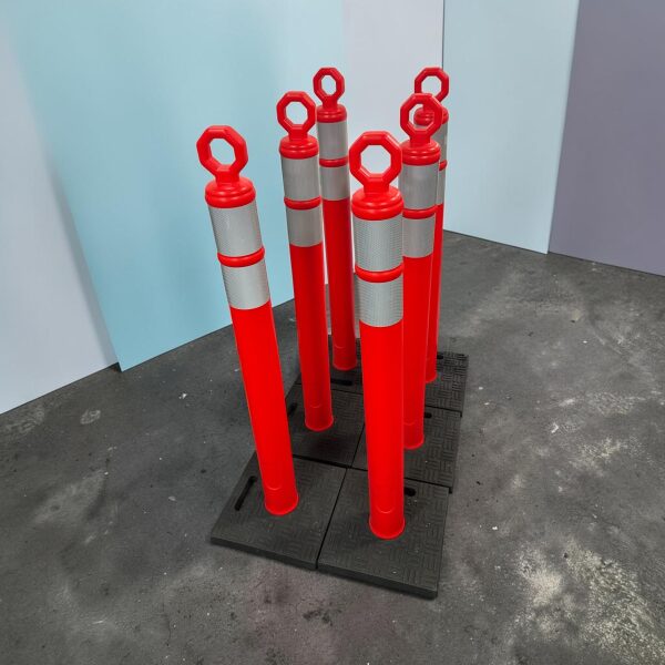 Weighted Pylon Cone Set – 6 Cones w/ Eyelets & Caution Tape
